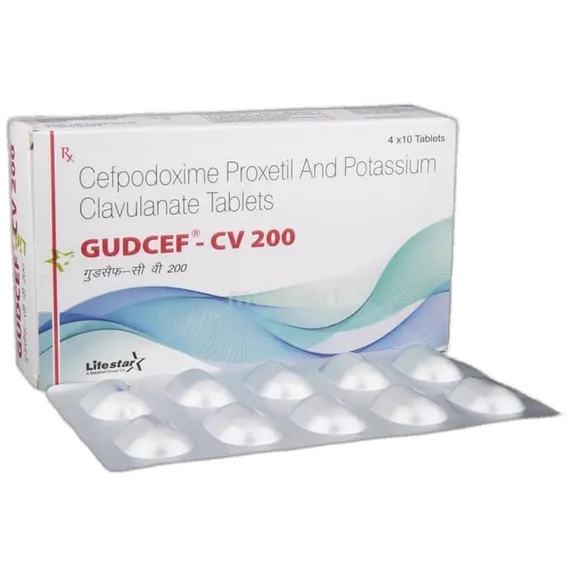 gudcef cv 200mg tablet 6's